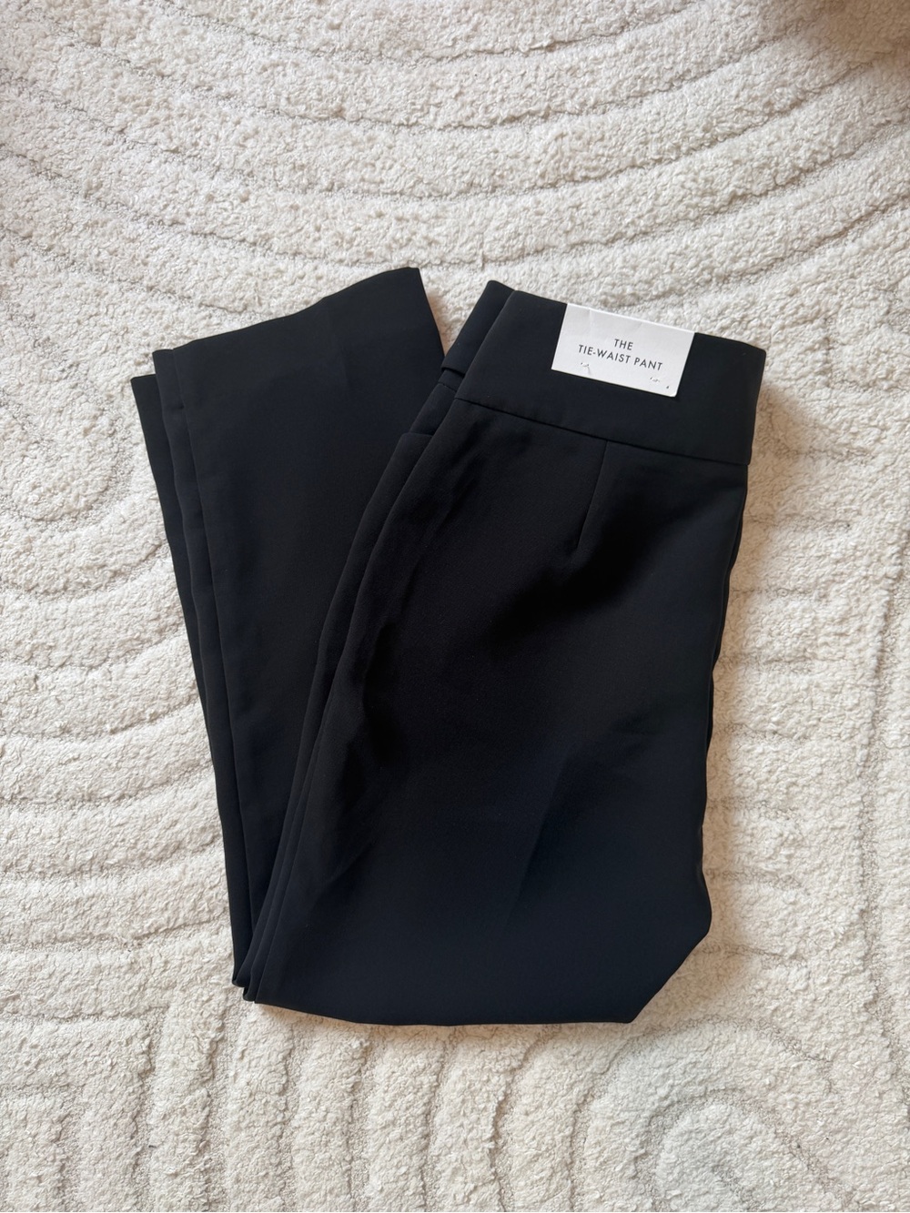 Ann Taylor Factory Black Straight-Leg Tie-Waist Pants BNWT sz 4